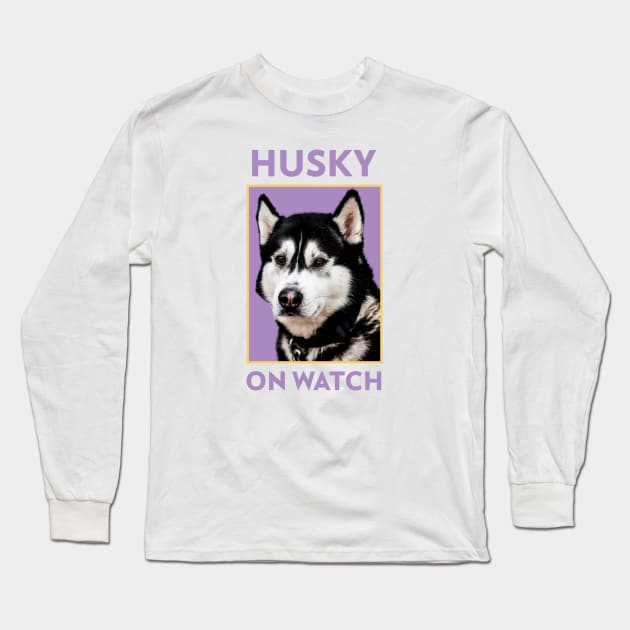 Husky On Watch Long Sleeve T-Shirt by Jitesh Kundra